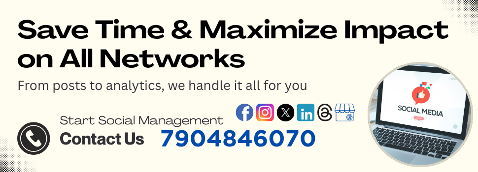 Social media management service banner showcasing digital marketing strategies and social media growth